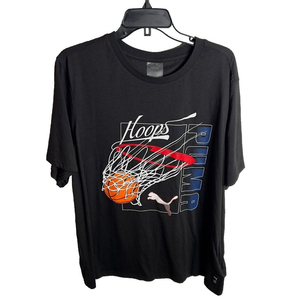 Puma Men's Swished Regular-Fit Logo Graphic T-Shirt - Puma Black Size XXL